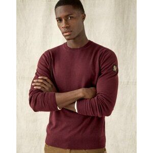 NWT mens size 3xl Belstaff Moss Crew Neck Jumper/sweater burnished red